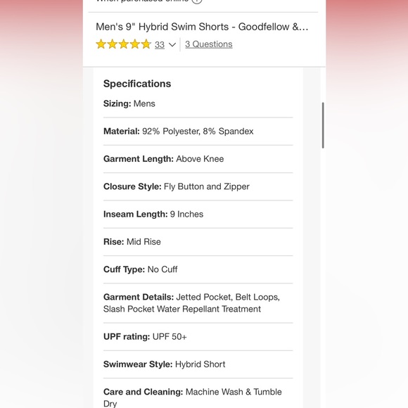 Goodfellow & Co Men’s Green 9” Hybrid Swim Shorts UPF 50+ - Picture 11 of 11